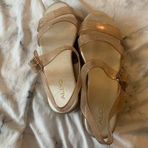 Gold platform sandals